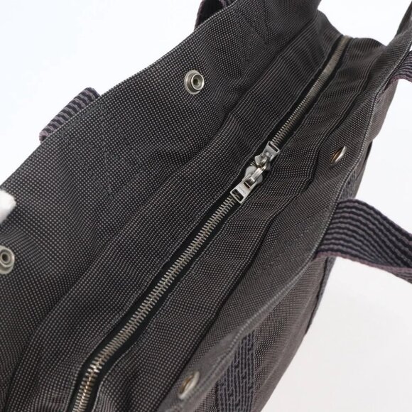 HERMES Her Line MM Hand Bag Canvas Gray Auth - Picture 12 of 16